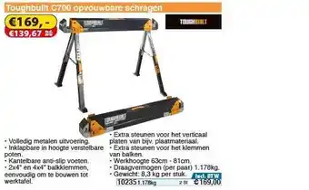 Toolstation Toughbuilt C700 Opvouwbare Schragen aanbieding