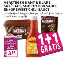 Coop Verstegen kant & klare satésaus, smokey bbq sauce en/of sweet chili sauce aanbieding