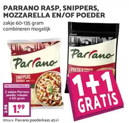 Coop Parrano rasp, snippers, mozzarella en/of poeder aanbieding
