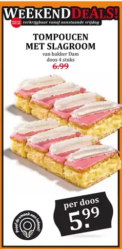 Coop Tompoucen met slagroom aanbieding