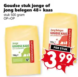 Coop Goudse stuk jonge of jong belegen 48+ kaas aanbieding