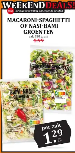 Coop Macaroni-spaghetti of nasi-bami groenten aanbieding