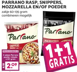Boon`s Markt Parrano rasp, snippers, mozzarella en/of poeder aanbieding