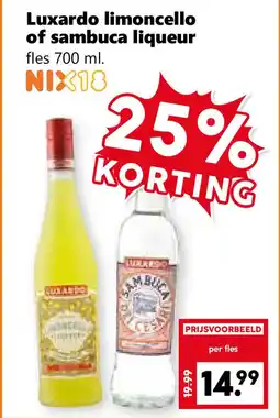 Coop Luxardo limoncello of sambuca liqueur aanbieding