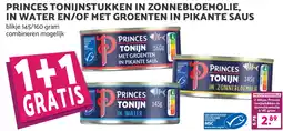 Boon`s Markt Princes tonijnstukken in zonnebloemolie, in water en/of met groenten in pikante saus aanbieding