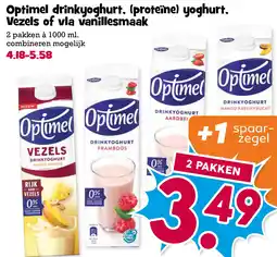 Boon`s Markt Optimel drinkyoghurt, (proteïne) yoghurt. Vezels of vla vanillesmaak aanbieding