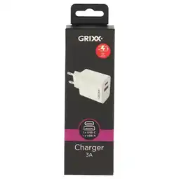 Albert Heijn Grixx Charger USB-C en USB-A white aanbieding