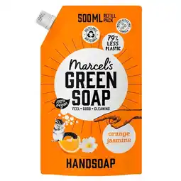 Trekpleister Marcel's Green Soap Orange & Jasmine Handzeep Navulling aanbieding
