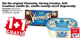 Ola the original Viennetta, Hertog IJssalon, Soft Creations vanille-ijs, vanille roomijs en/of slagroomijs