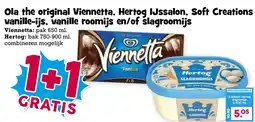 Boon`s Markt Ola the original Viennetta, Hertog IJssalon, Soft Creations vanille-ijs, vanille roomijs en/of slagroomijs aanbieding