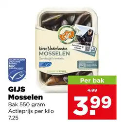 PLUS GIJS Mosselen aanbieding