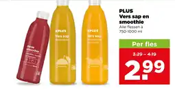PLUS Vers sap en smoothie aanbieding