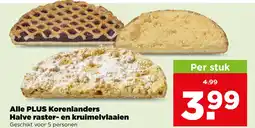 PLUS Alle PLUS Korenlanders Halve raster en kruimelvlaaien aanbieding