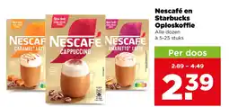PLUS Nescafé en Starbucks Oploskoffie aanbieding