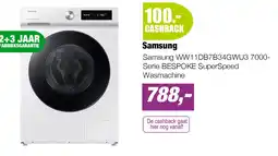 EP Samsung WW11DB7B34GWU3 7000-Serie BESPOKE SuperSpeed Wasmachine aanbieding