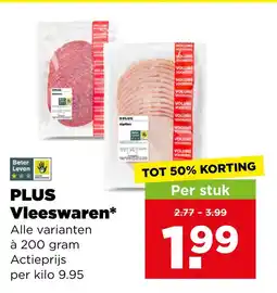 PLUS PLUS Vleeswaren aanbieding