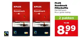 PLUS PLUS Roodmerk Filterkoffie aanbieding