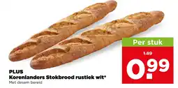 PLUS PLUS Korenlanders Stokbrood rustiek wit aanbieding