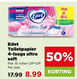 PLUS Edet Toiletpapier 4-laags ultra soft aanbieding