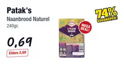Budget Food Patak's Naanbrood Naturel aanbieding