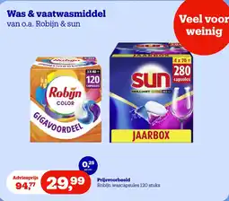 Bol.com Was & vaatwasmiddel Robijn & sun aanbieding