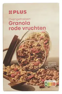 PLUS PLUS Granola rode vruchten aanbieding