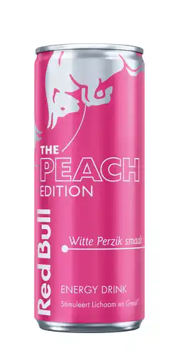 PLUS Red Bull Energy drink white peach aanbieding