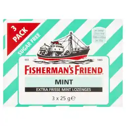 PLUS Fisherman's Friends Mint suikervrij 3 pack aanbieding