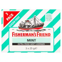 PLUS Fisherman's Friends Mint suikervrij 3 pack aanbieding