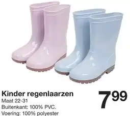 Zeeman Kinder regenlaarzen aanbieding