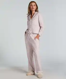 Hunkemoller Hunkemöller Pyjamabroek Flannel Paars aanbieding