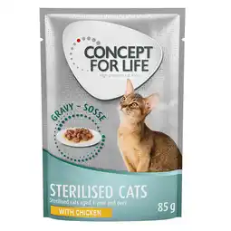 Zooplus Concept for Life Sterilised Cats met Kip - in Saus - 85 g aanbieding