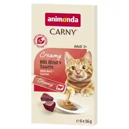 Zooplus animonda Carny Adult Creamy - Voordeelpakket: 24 x 16 g Rund & Taurine aanbieding