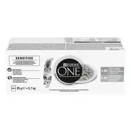 Zooplus Dubbelpak: 2x60x85g PURINA ONE Sensitive Mix Adult nat kattenvoer aanbieding