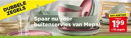 PLUS Spaar nu voor buitenservies van Mepal. aanbieding