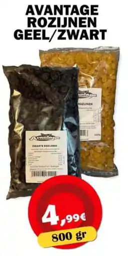 Avantage Supermarkt Avantage rozijnen geel/zwart aanbieding