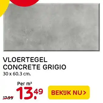 Praxis Vloertegel Concrete Grigio 30x60.3 cm aanbieding