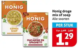 Hoogvliet Honig droge mix of soep aanbieding