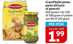 Hoogvliet Grand'Italia pesto, pasta all'uovo of gnocchi aanbieding