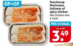 Hoogvliet Snackwrap Mexicaans, Italiaans of spicy chicken aanbieding