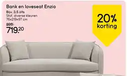 Leen Bakker Bank en loveseat Enzio aanbieding