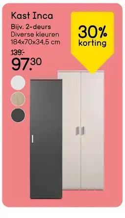 Leen Bakker Kast Inca aanbieding