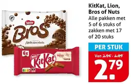 Hoogvliet KitKat, Lion, Bros of Nuts aanbieding