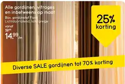 Leen Bakker Alle gordijnen, vitrages en inbetweens op maat aanbieding