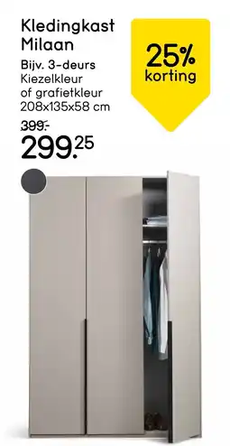 Leen Bakker Kledingkast milaan aanbieding