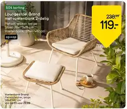 Leen Bakker Loungestoel Grand met voetenbank aanbieding