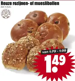 Dirk Bakker van der Akker reuze rozijnen- of mueslibollen aanbieding