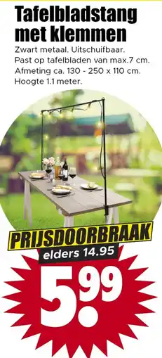 Dirk Tafelbladstang met klemmen aanbieding