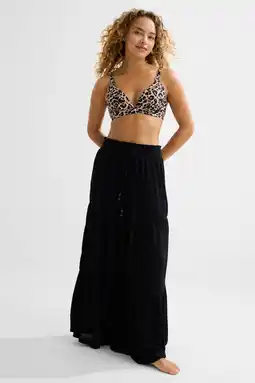 Wehkamp BEACHWAVE crinkle strandrok zwart aanbieding