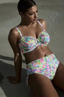 Wehkamp PrimaDonna high waist bikinibroekje Douala lichtblauw/roze aanbieding